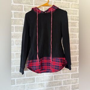 Black and Red Plaid Women's Top